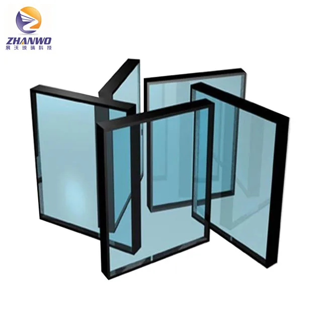 6mm light blue low-e hard coat+12A+6mm clear tempered insulated glass for skylight windows doors curtain wall with good price