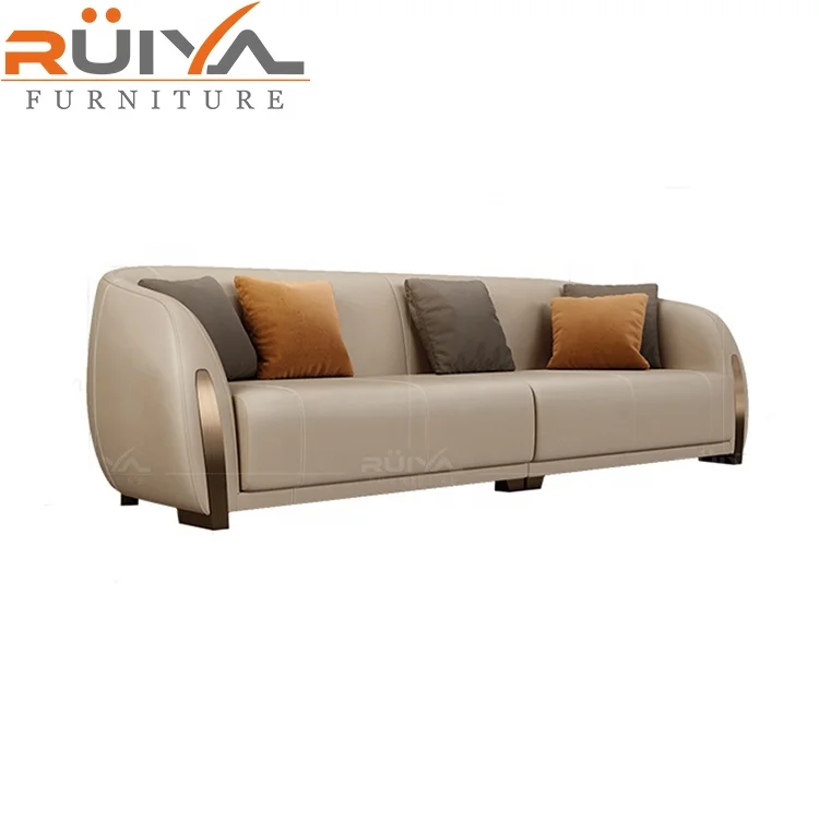 European style modern living room sofas high quality germany living room leather sofa 5 seaters