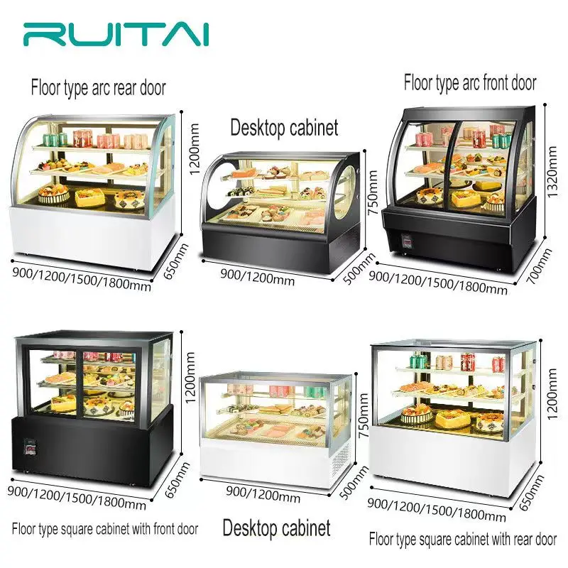 New display counter Refrigerated showcase cake shop display fridge and freezer