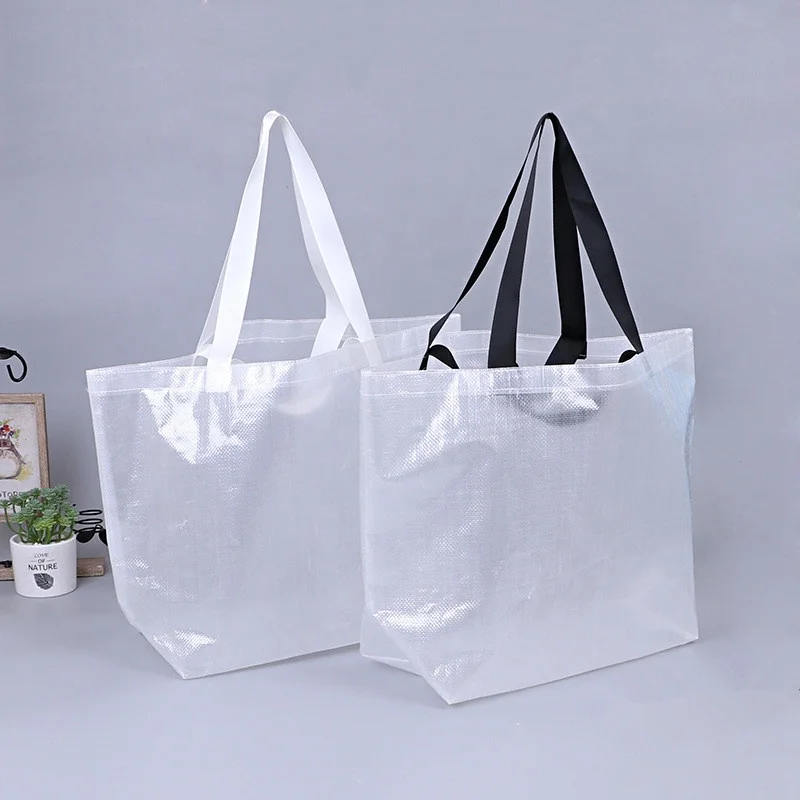 laminated pp woven bag with handle portable shopping woven bag top quality printed pp woven bag