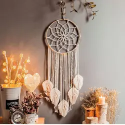 Home Decoration Bohemian Macrame Tapestry Moon Dream Catcher Wall Hanging