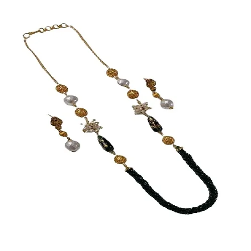 High Quality Jewelry set best quality Kundan stone small beads work Indian traditional mala set earrings