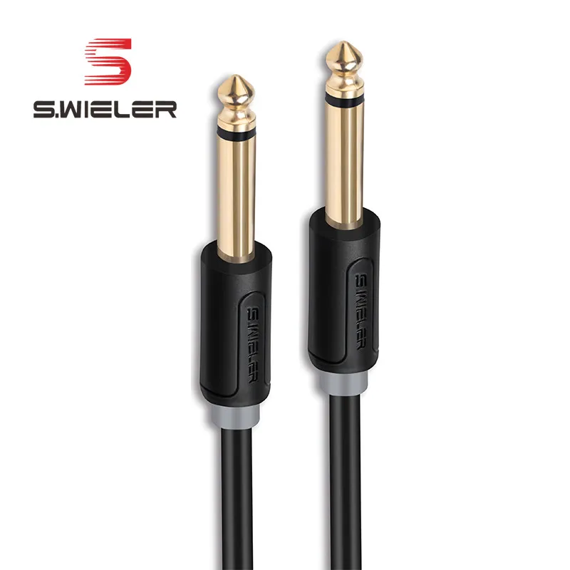 High Quality 6.35 1/4  Male Mono to 6.35  Male TS to Male Audio Cable OFC Copper  3 m Guitar Patch Cords Mixer
