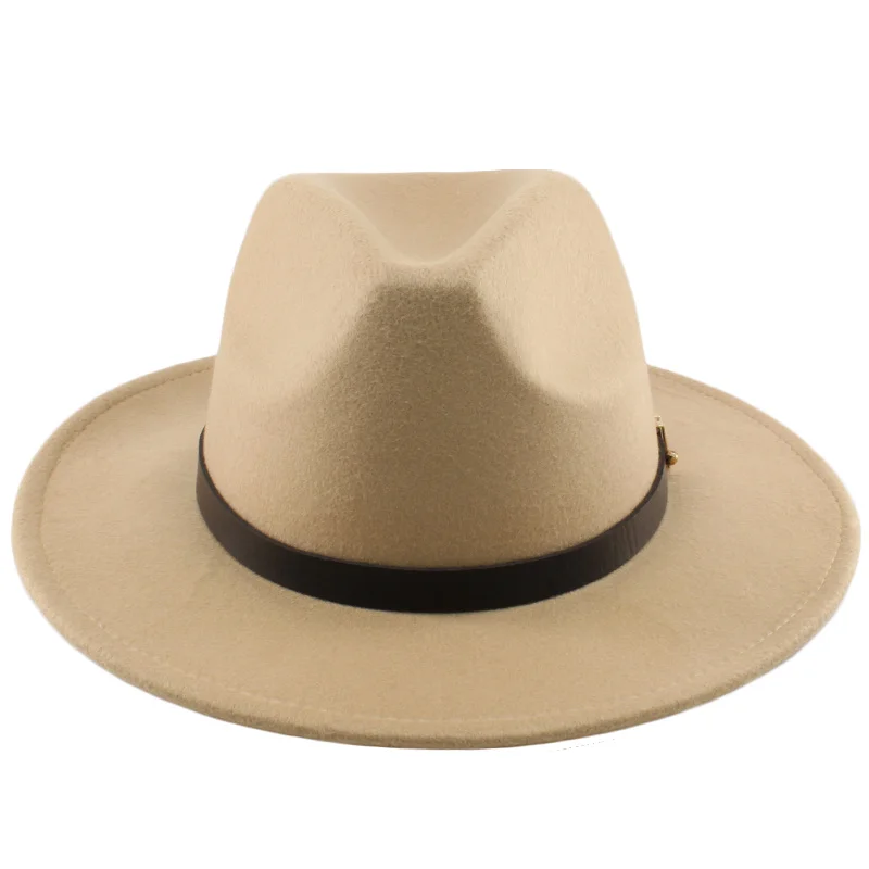 Шляпа с широкими полями для мужчин и женщин, простая Панама из искусственной смеси шерсти, чёрная/зеленая, однотонная фетровая, для церкви, Дерби