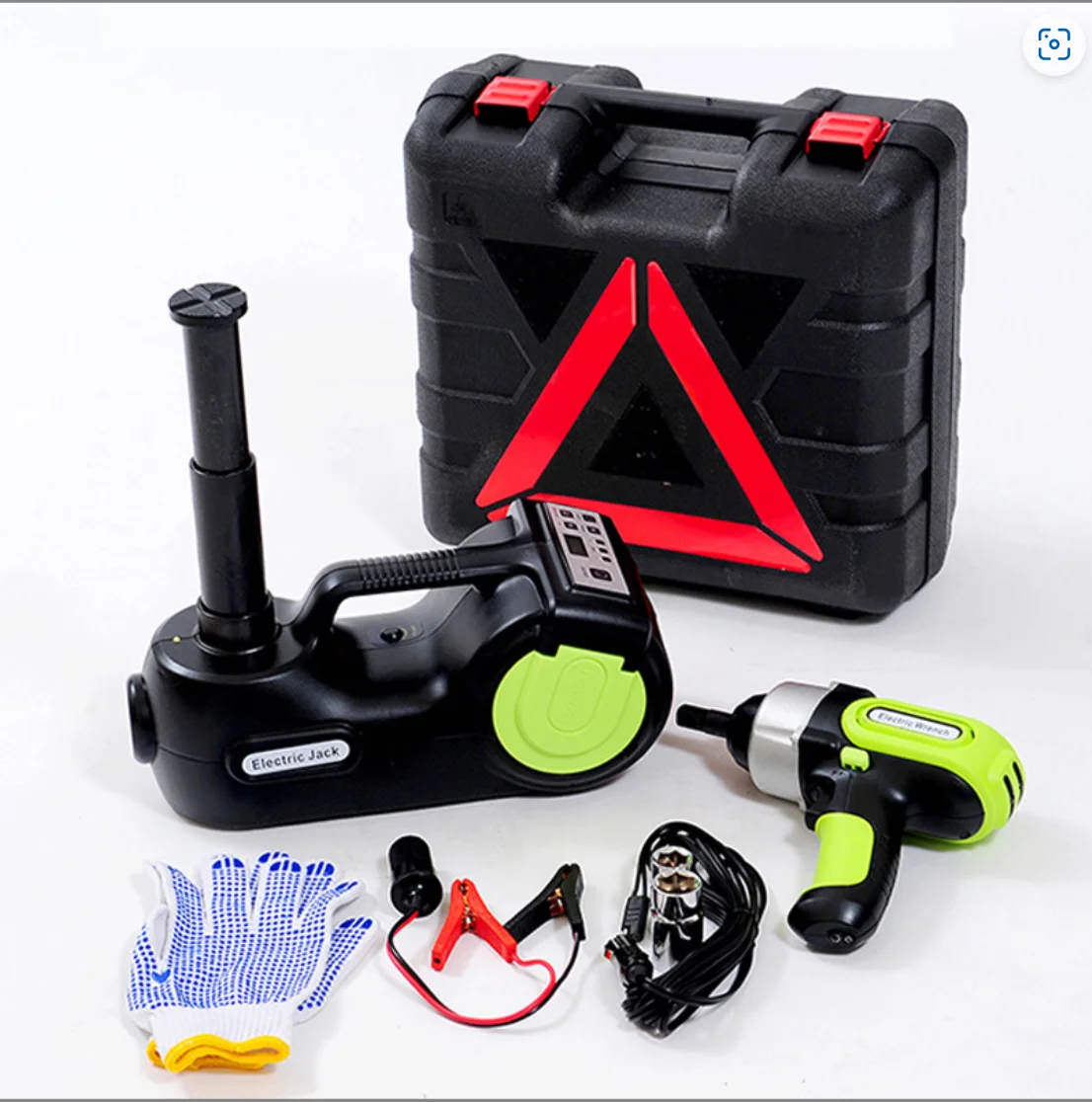 Car hydraulic electric jack labor-saving wrench car 12v duo function air pump rescue tire changing tool