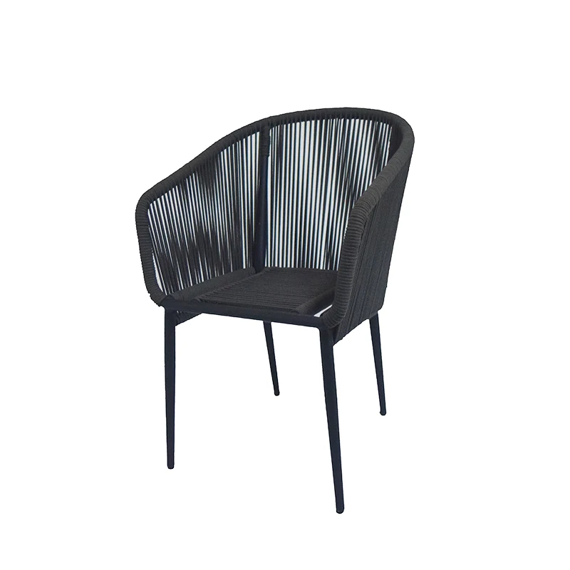 Dining Furniture Outdoor Inside Restaurant Coffee Rope Chairs Woven Seat with Rope Patio Dining Chair
