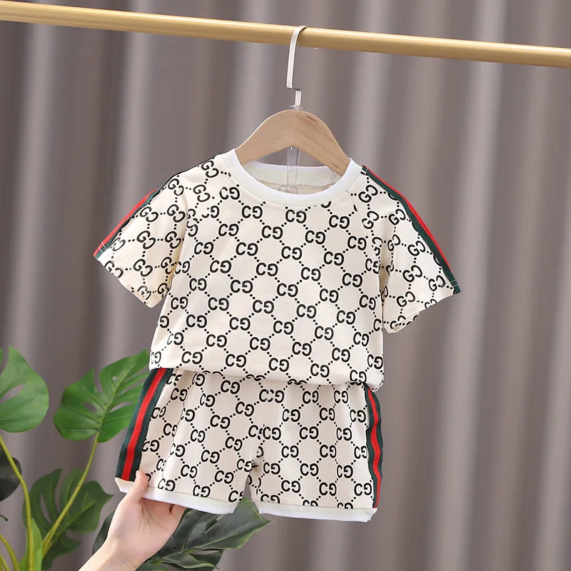 Wholesale Baby Boy Clothes Cute Cartoon Boys Clothing Sets Summer Short Sleeve T-Shirt +Shorts Cotton 2pcs Boys Suits
