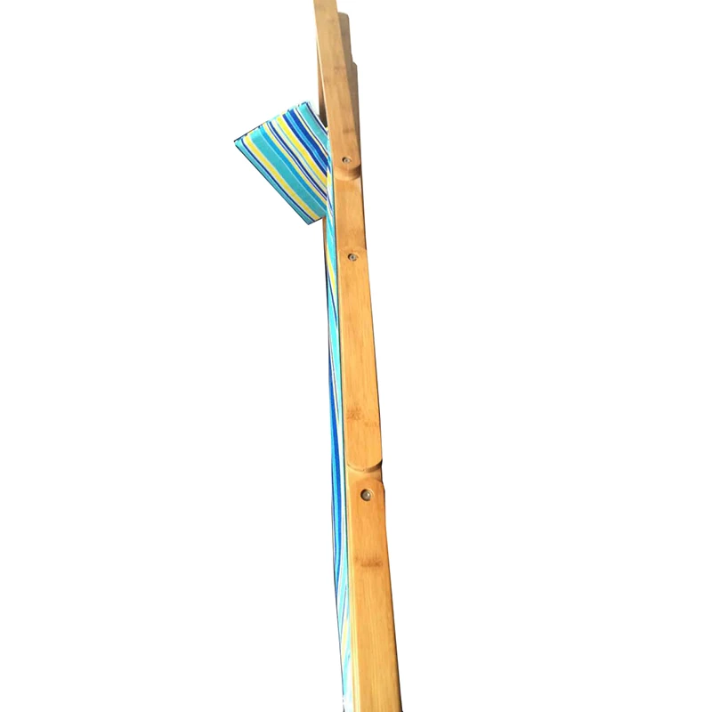Adjustable Folding Bamboo Wooden Beach Chair Outdoor With Custom Cloth