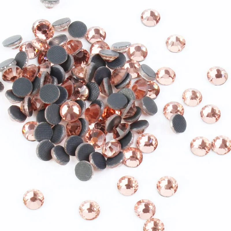 Meiyin Meilin DMC Hotfix Rhinestone Bulk Flat Back  Glass Hot fix Rhinestones  For iron on patches apparel dress