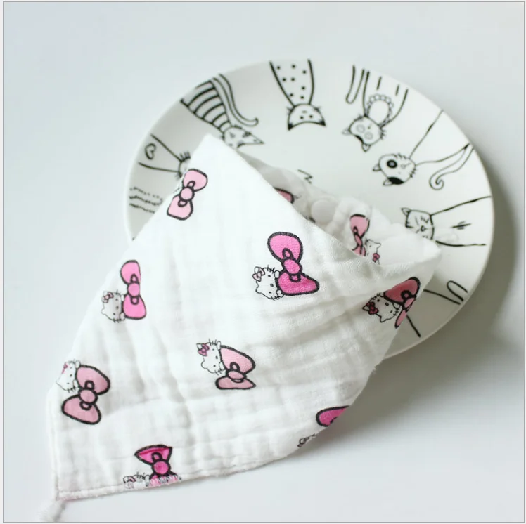 
Baby Saliva Towel Triangle Scarf Cotton Baby Bib Newborn Cotton Gauze Snap Bib 