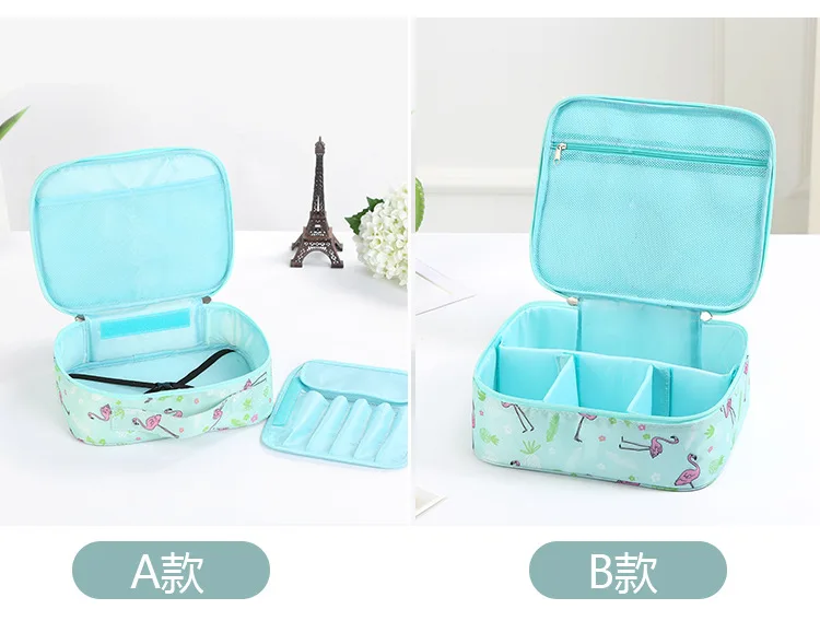 New Feather pattern Organizer Multifunction Makeup Case Portable Travel Cosmetic Bags for Women