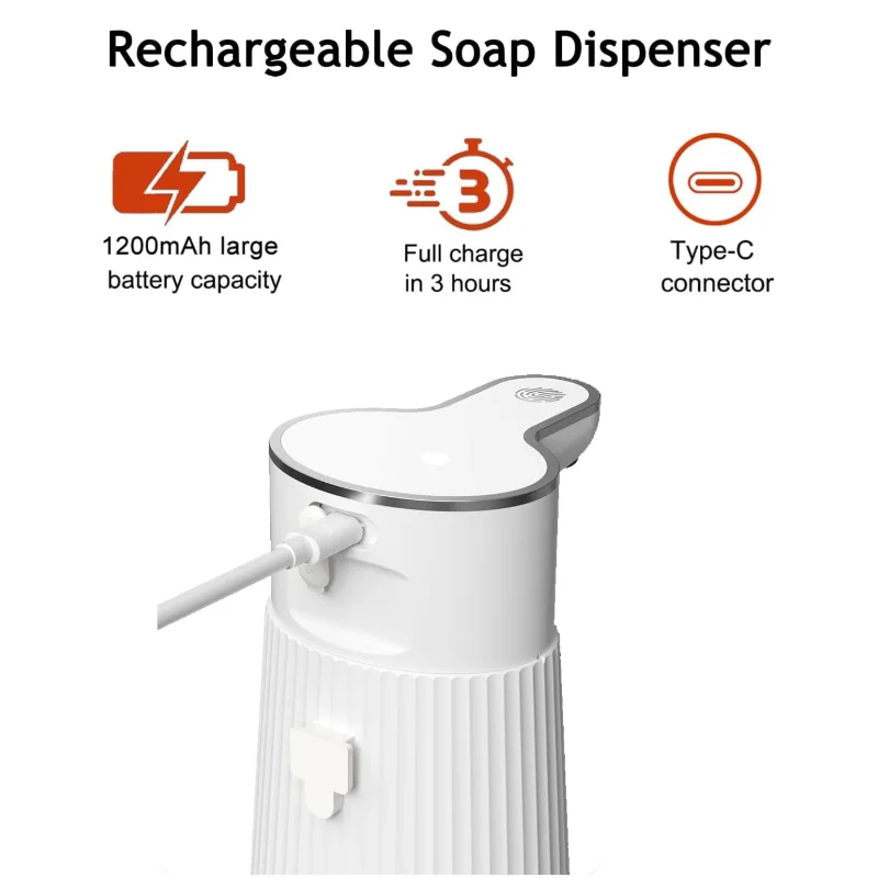 New Design Rechargeable Bathroom Automatic Touchless Sensor Foaming  Liquid Soap Dispenser Wall-Mounted Soap Dispenser