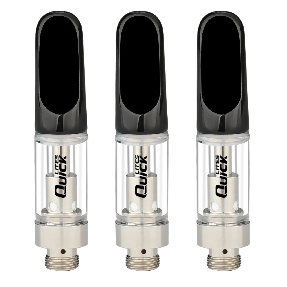 
gold CBD cartridge for cbd oil or thick oil with gold flat mouthpiece 