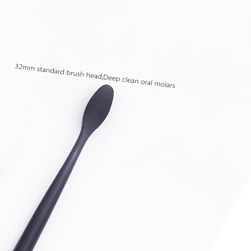 Wholesale custom logo black charcoal bristles pla / corn starch toothbrush with biodegradable eco friendly