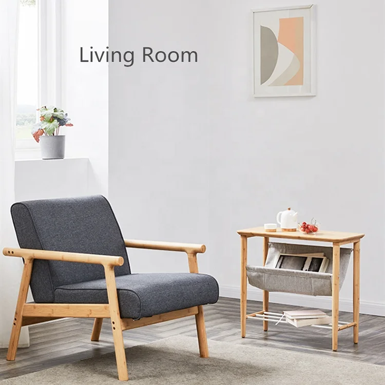 Home storage bag OEM MDF bamboo nordic square coffee table living room furniture