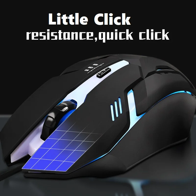 BUBM Souris геймер эргономичный LED RGB Проводная оптическая игровая мышь