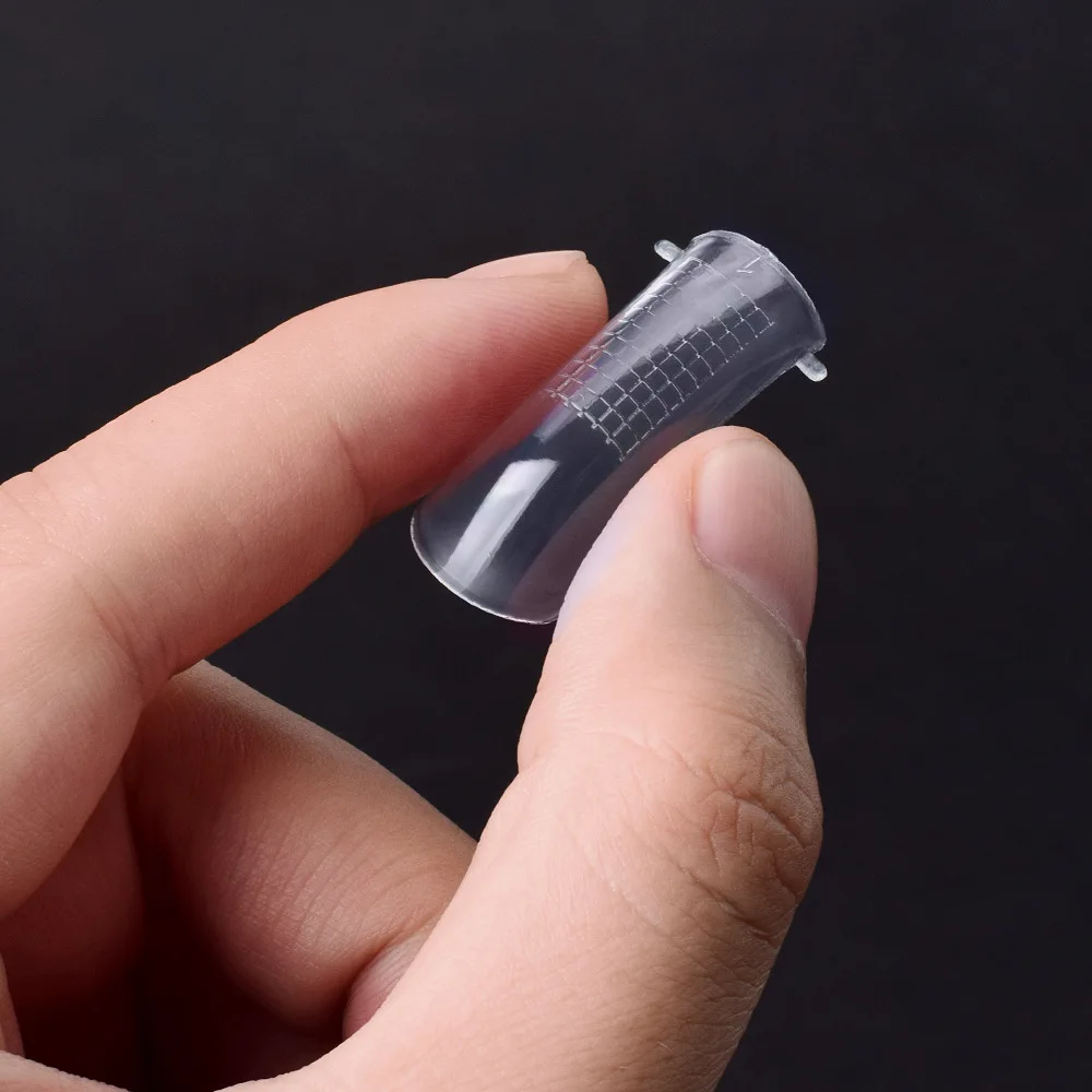 Hadiyah Wholesale 100pcs Clear Nail Forms Acrylic False Nails Full Cover Quick Building Mold Tips Dual Forms Nail Extension