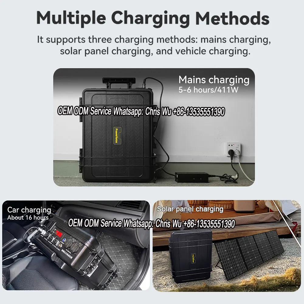 Portable Power Station Solar Generator 3000W With 300W Solar Panel For Outdoor Use