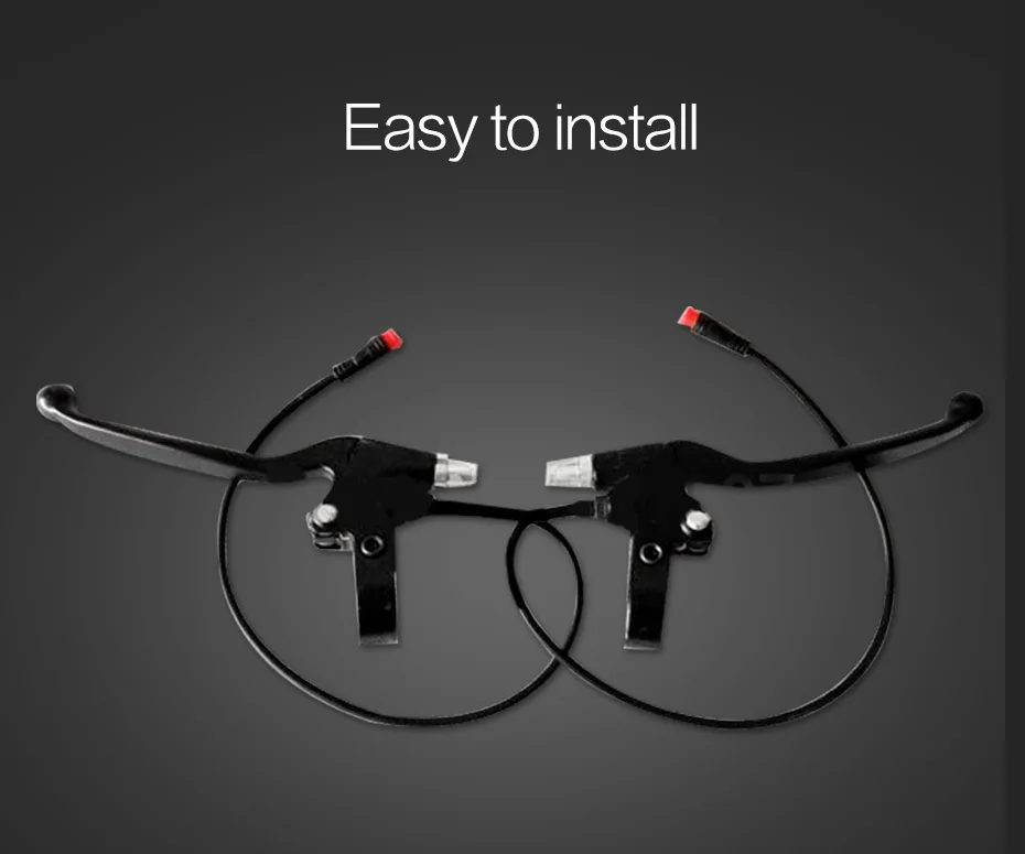A Pair of Waterproof Brake Lever for Electric Bike with Power Cut Off Function Left Right V/Disc Brake Connector Ebike Parts