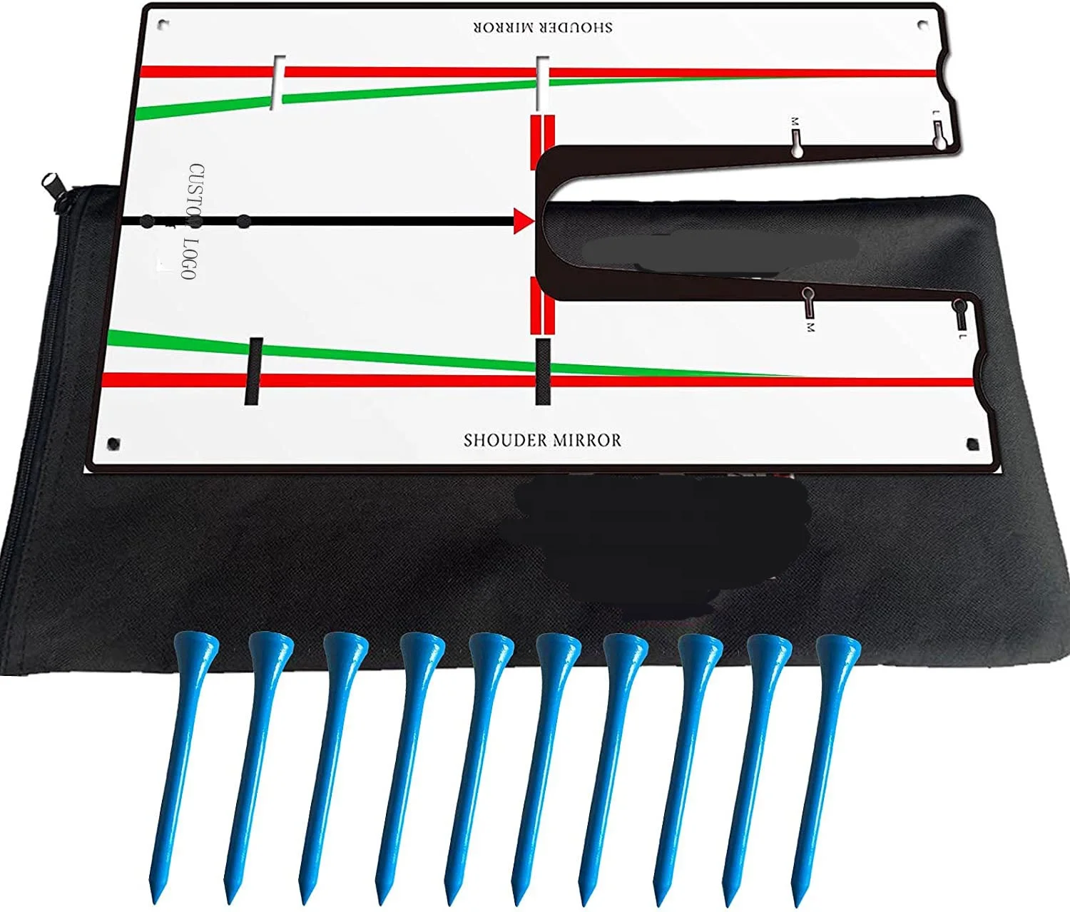 Hot Sale Factory Custom Golf Putting Mirror With Carry Bag and Free Wood Tees Professional Training Aid