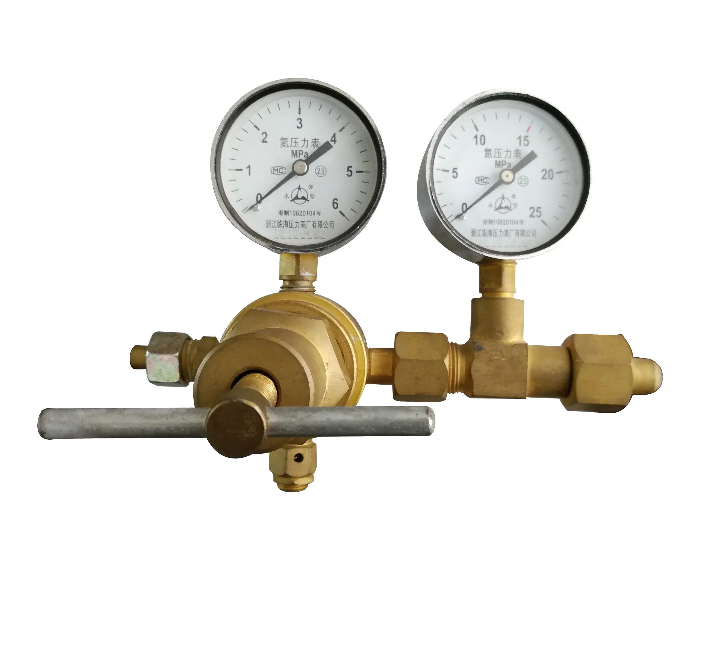 High pressurised brass oxygen nitrogen hydrogen gas regulator for bbq grill