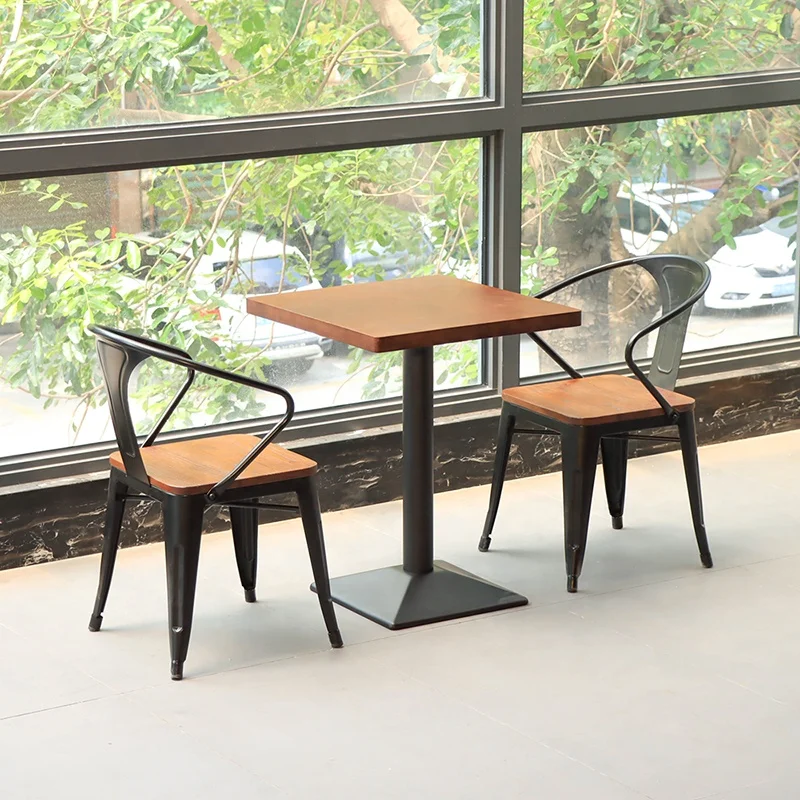 Cheap Wooden Metal Cafe Chairs and Tables Restaurant Chairs Tables for Sale