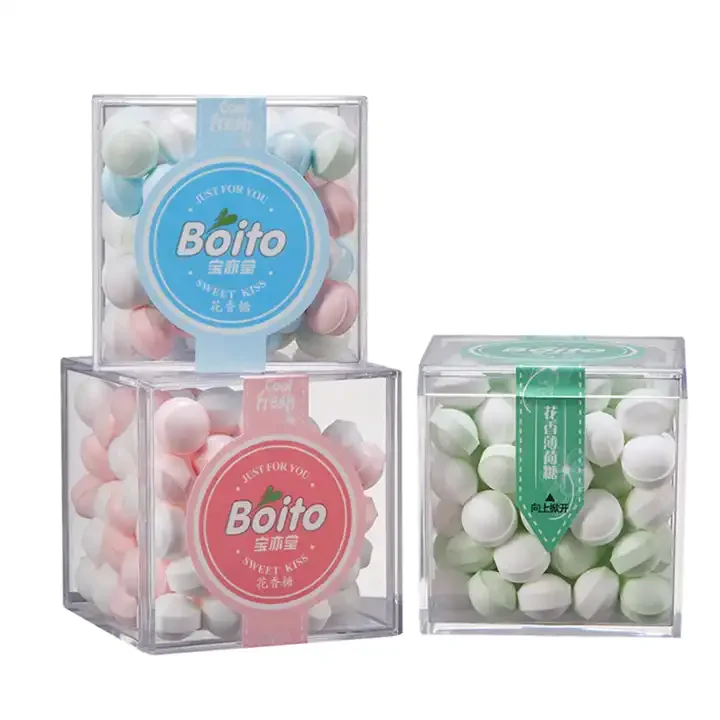 China Factory Direct 80g Flower Kissing Candy Customizable Logo Sugar Free Mint Fresh Breathing Candy