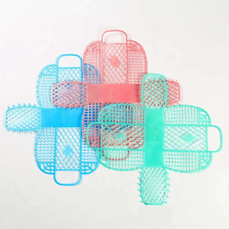 23*17*9cm Jelly Basket Bag Beach Bag Plastic PVC Personalized Retro Vintage Foldable Handbag Purse For Women Party Favor Bags