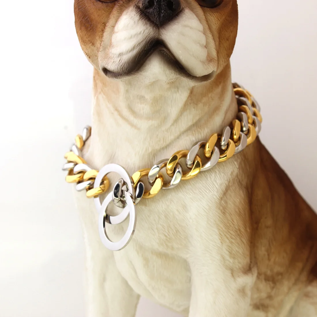 Gold collare pet big hip hop leads chains kit Dog collars choke necklace collar leash cuban dog chain
