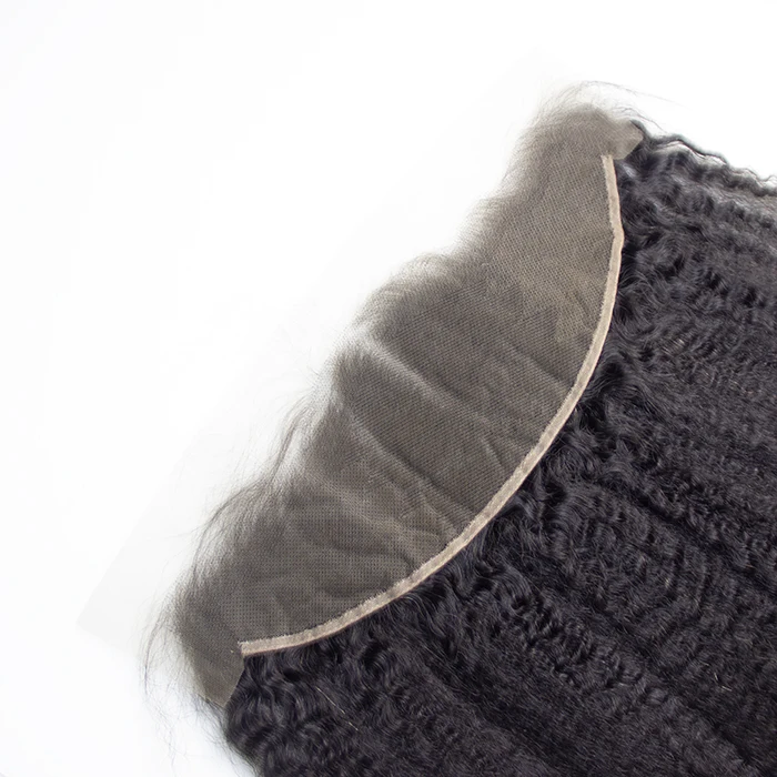 Raw Indian Kinky Straight Hair Closure Bundle , Perm Kinky Straight BrazilIan Human Hair Yaki Lace Closure