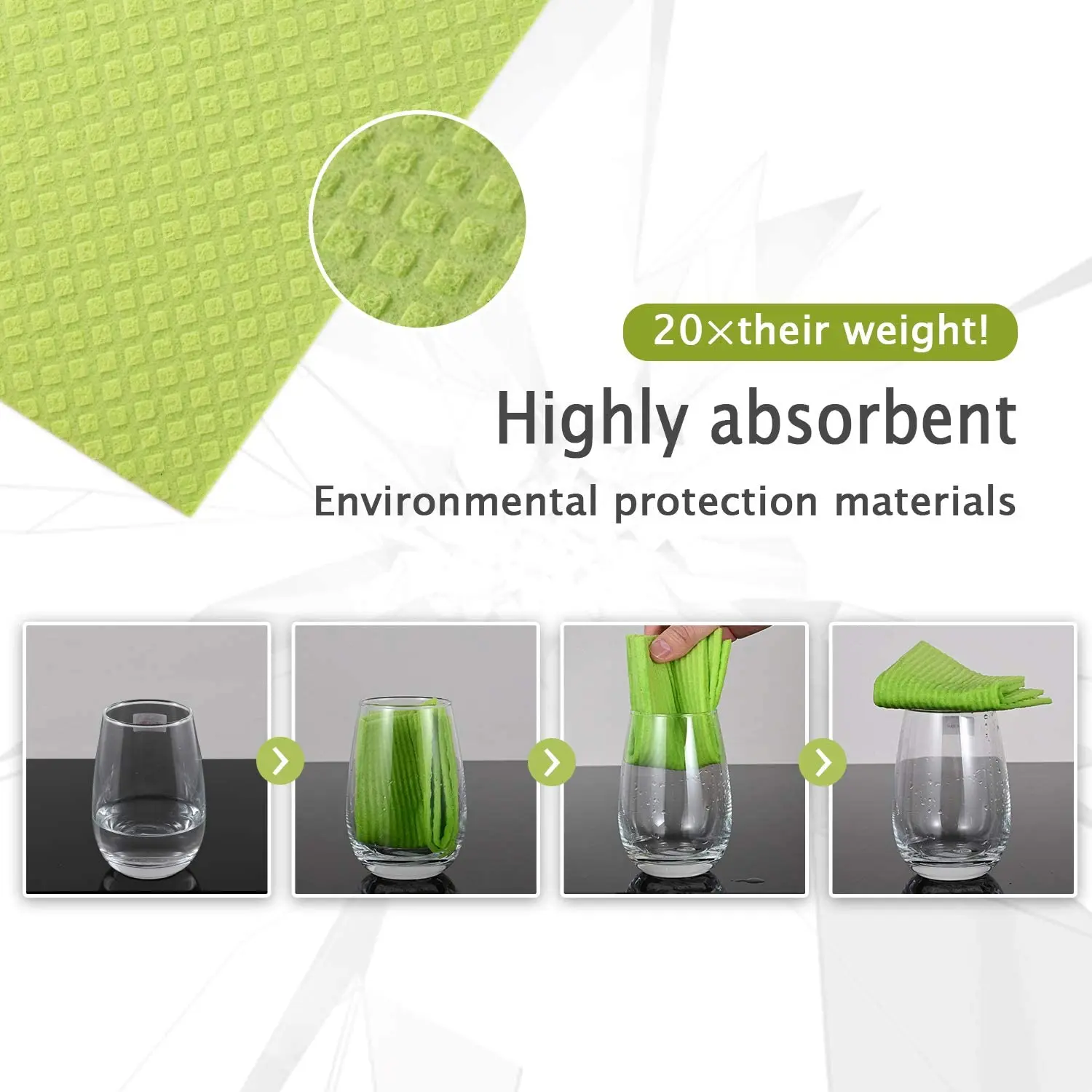 Swedish Dishcloths for Kitchen Set - Environmentally Friendly, Natural Cellulose Sponge Cloth - Absorbent European Dish Cloth