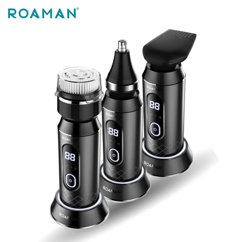 IPX7 Washable 4 In 1 Cordless Rechargeable Nose Hair Removal Three Blade Shaver Barber Razor