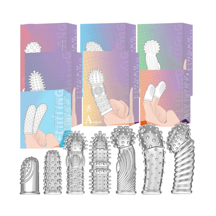 Female masturbator reusable large finger extension silicon silicone finger sleeve sex toys for couple women