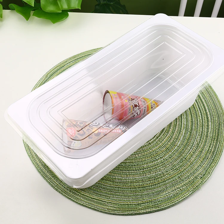 5l Large-capacity Ice Cream Packaging Container Clear Disposable Square Plastic 5 Liter Ice Cream Container Biodegradable Plate