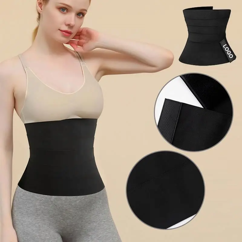 OEM Service Women Elastic Belly Shaper Waist Trainer Bandage  Belly Binding Wrap Slimming Waist Tummy Wrap