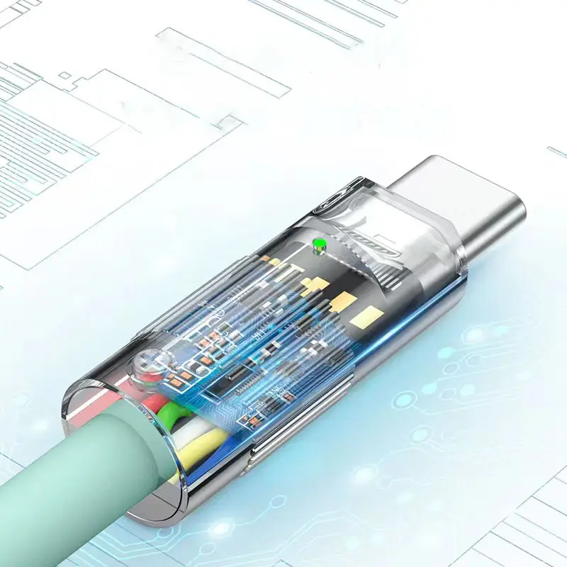 120W Super Fast Charging Cable Metal Zinc Alloy Liquid Silicone Micro USB Type C Charger Data usb Cable For iPhone Android