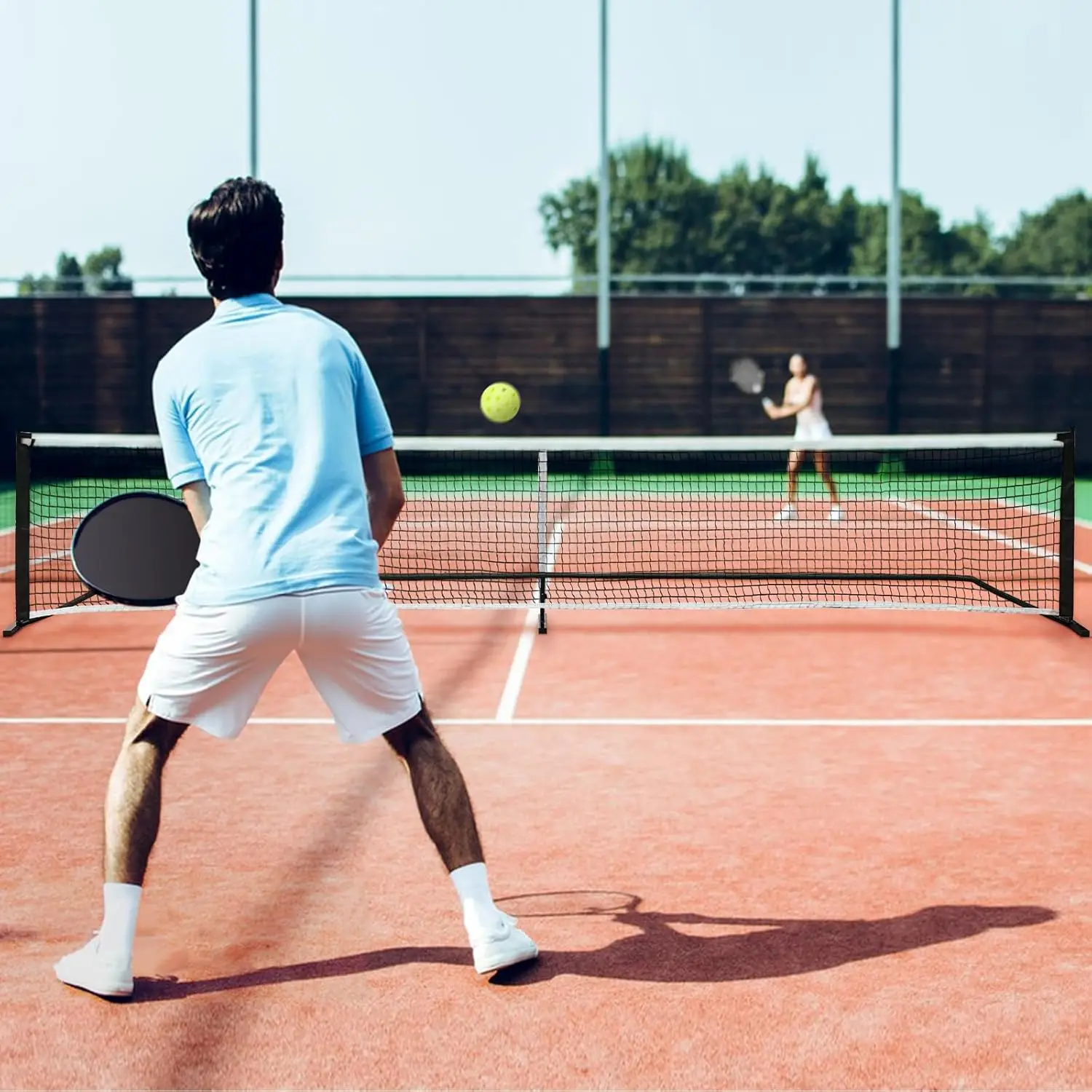 Wellshow Pickleball Nets Portable with Court Marking Kit 22 FT USAPA Regulation Size for Pickleball Game Outdoor