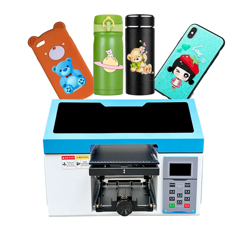 Direct factory Flatbed Printer digital desktop uv printer  A4 uv flatbed printer phone cases sticker acrylic glass