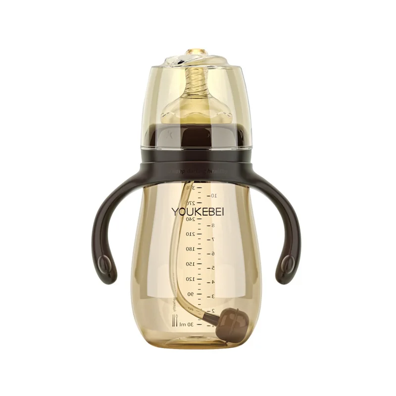 Baby Bottles Newbron PP Feeding Bottle Water Cup Food Grade Silicone Pacifier Three Uses In One Bottle 240/300ML  Items BPA Free