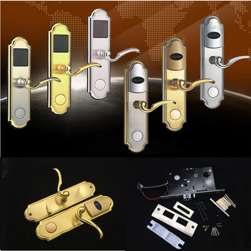 Haoding RF220 best selling stainless steel electronic hotel door lock system with T57 M1 card