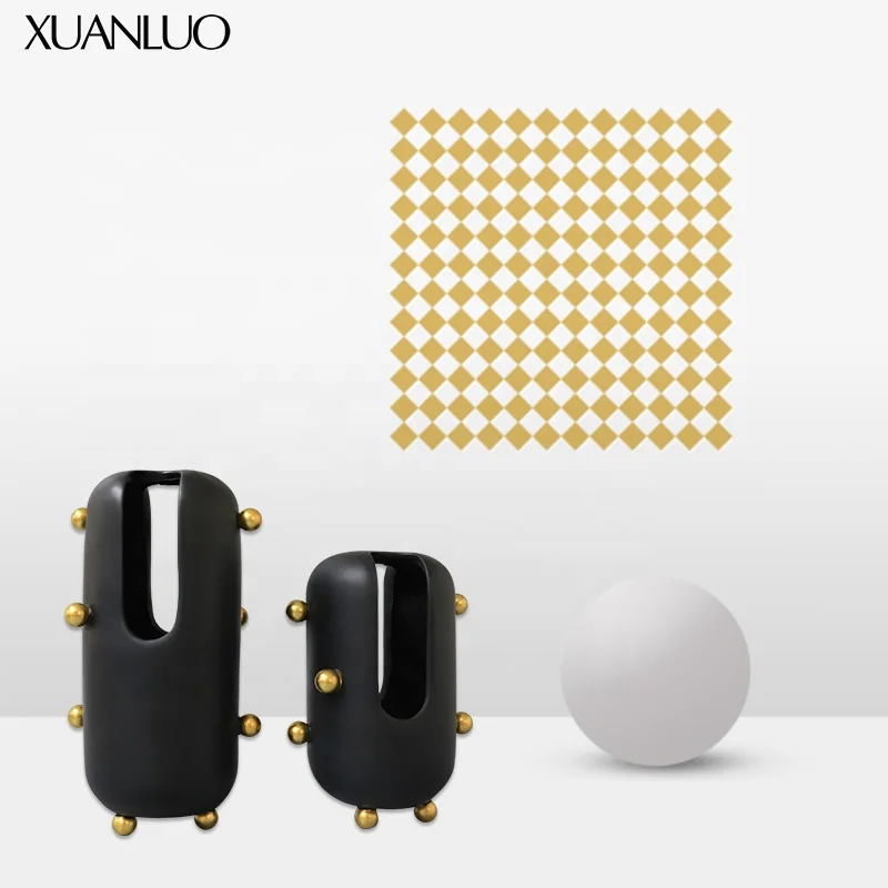 White and Black Hand Made Resin Decoration Light Luxury Flower Vase Set Handmade Nordic Modern Home Decor Vases