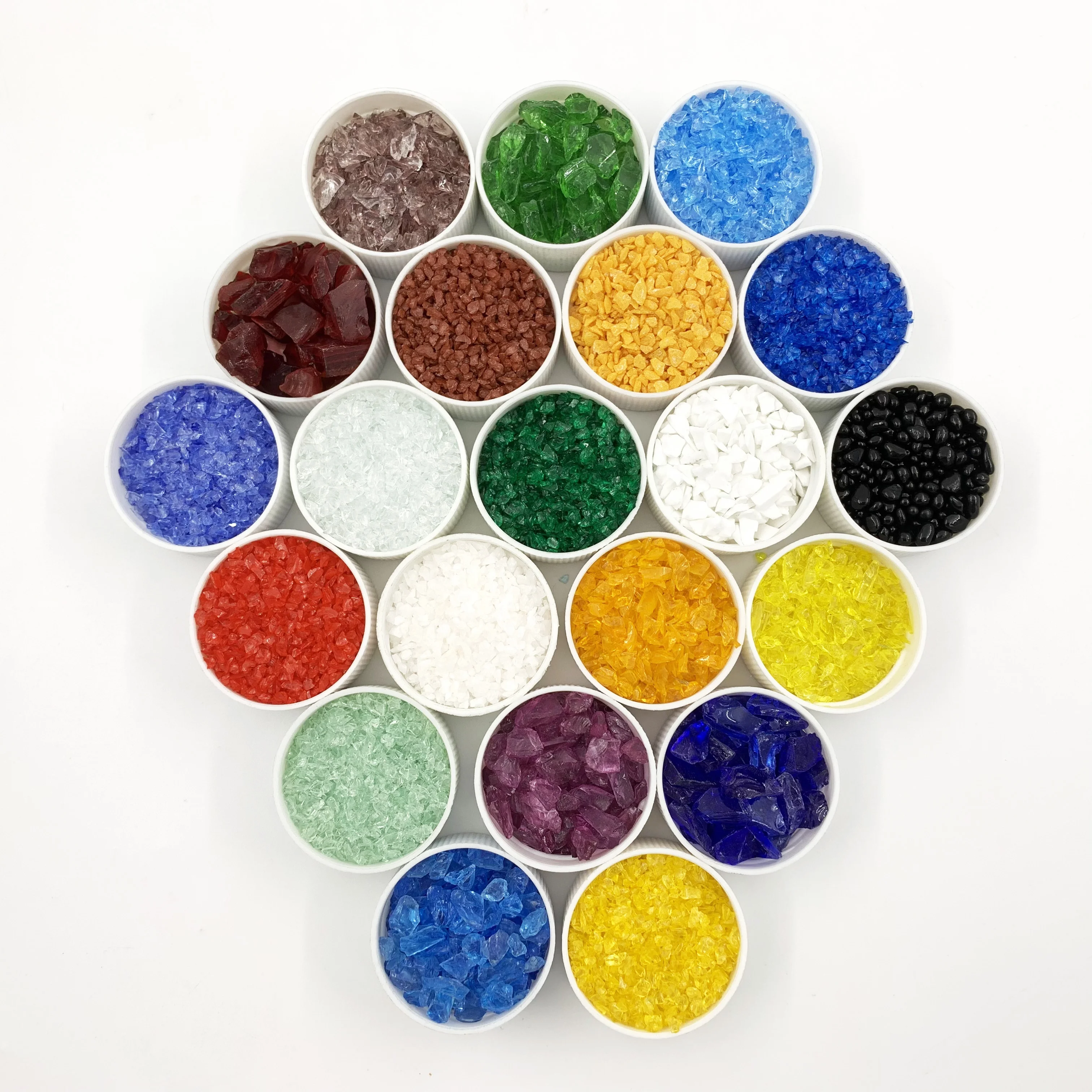 Decorative Colored Recycled Glass Aggregates Fire Glass Gravel