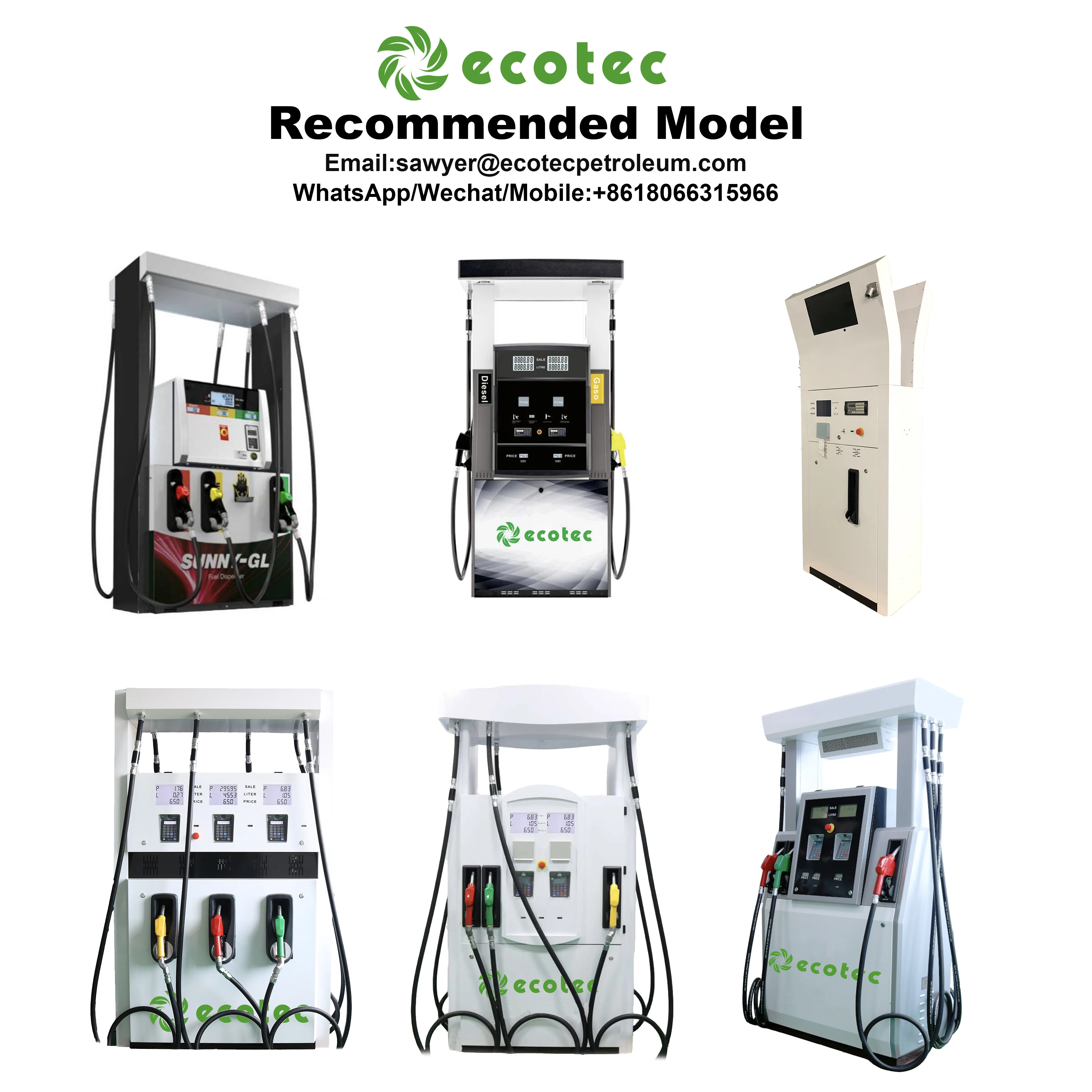 Ecotec LCD Display Single & Double Max 8 Nozzle Fuel Dispenser for sale