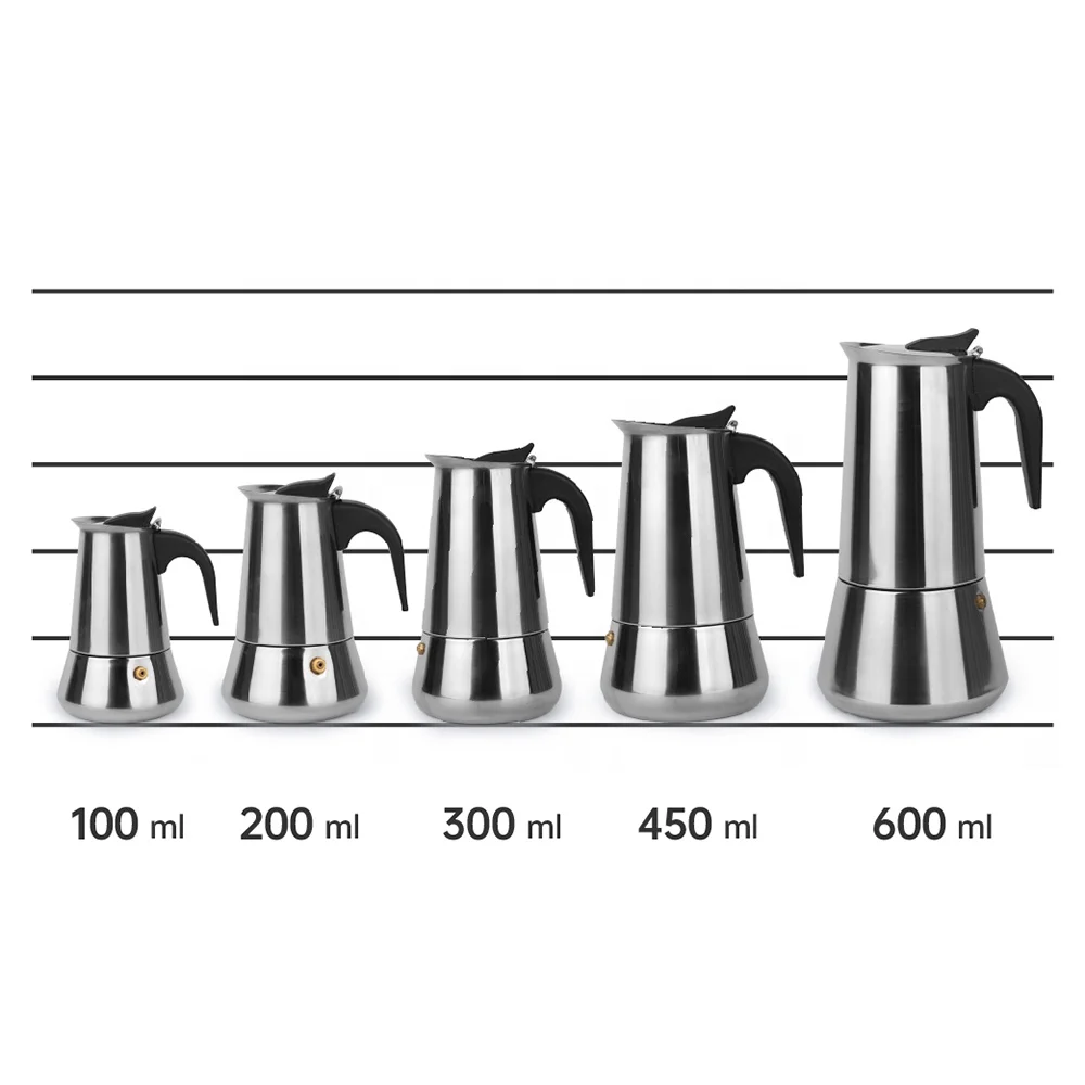 China factory direct 6/12 tozze cheap aluminum portable outdoor high quality moka pot new moka coffee pot