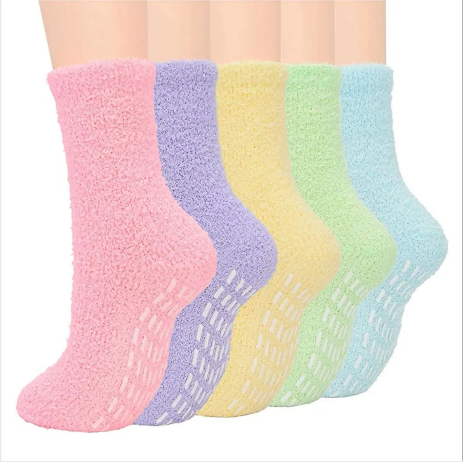 Women Yoga Pilates Soft Warm Cozy Fuzzy Socks Anti Slip Athletic Plush Slipper Grip Socks