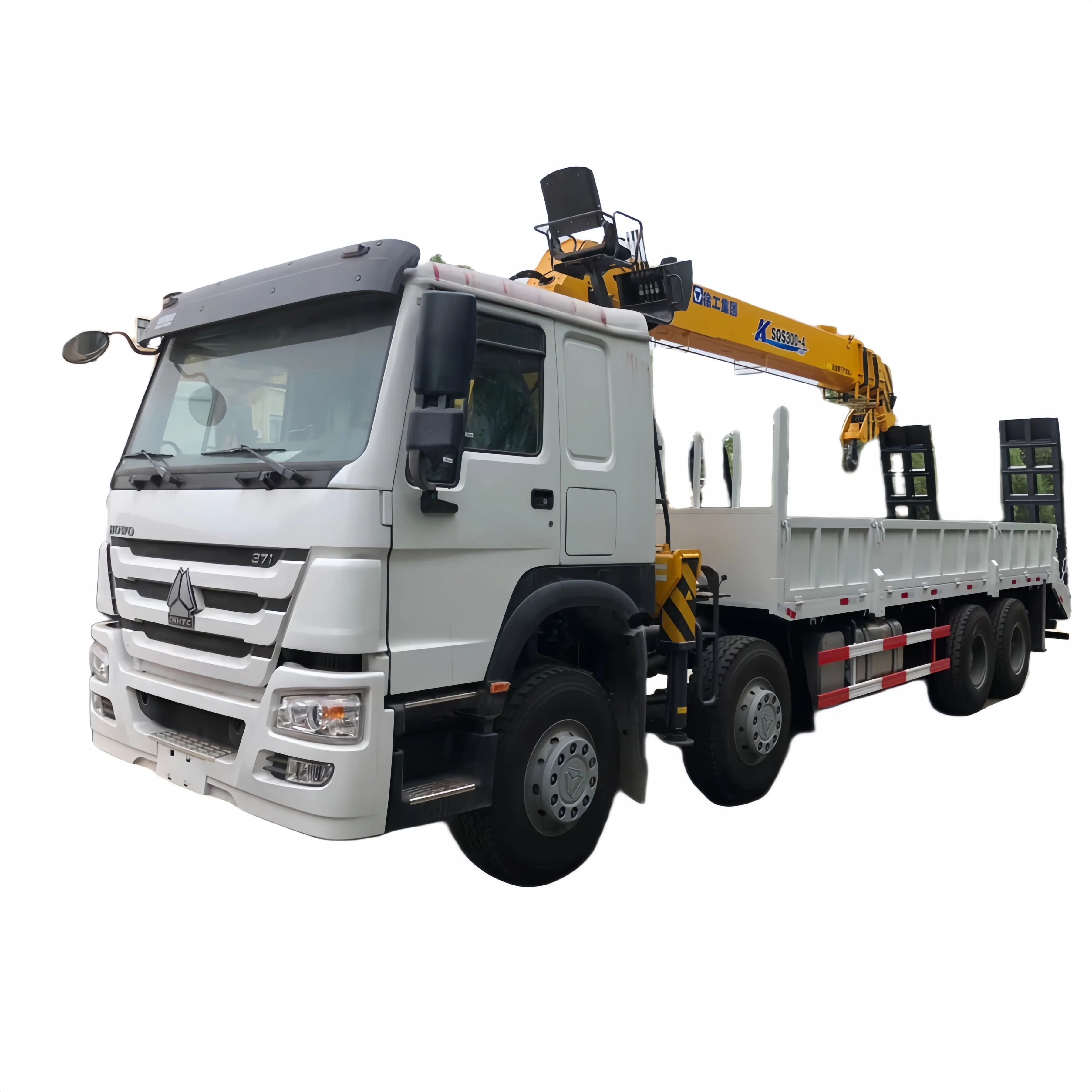 SINO TRUCK HOWO 8*4 RHD Truck Mounted Crane With Dump Box Tipper Truck With Crane 16T Straight Boom Crane Manufacturer For Sale