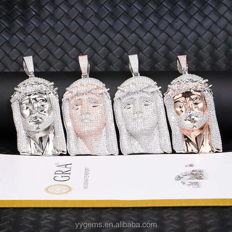 Fashion Jesus Pendant S925 Silver Hip Hop Rapper Pendant For Necklace VVS Moissanite Diamond Jesus Pendant
