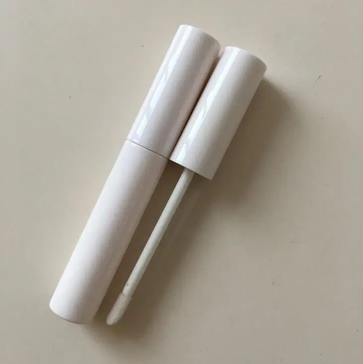 Wholesale 10ml Plastic Clear/frosted/white empty lip gloss/mascara/eyeliner wand tube bottle with white cap