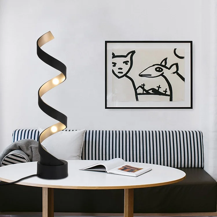 
Artpad Creative Art Personality Modern Decoration Spiral Shape Led Table Lamp Bedside Lamp For Bedroom Living Room 