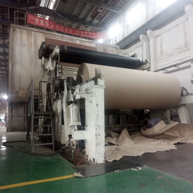 High Speed Wheat Straw Pulp Production Line Brown Kraft Paper Roll Corrugated Cardboard Making